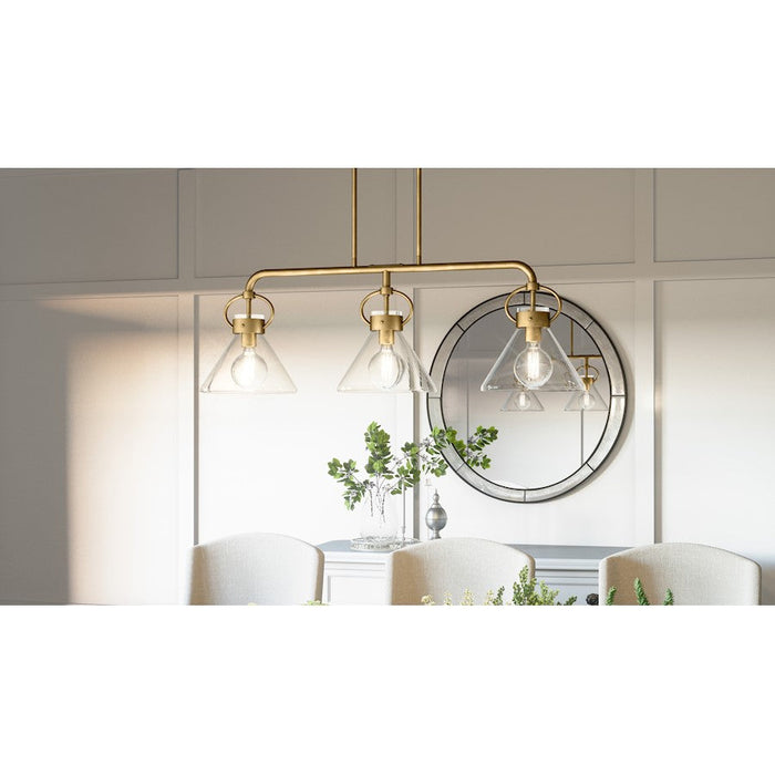 Quoizel Webster 3 Light Chandelier Light, Weathered Brass/Clear - WBS136WS