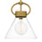 Quoizel Webster 1 Light Mini Pendant, Weathered Brass/Clear