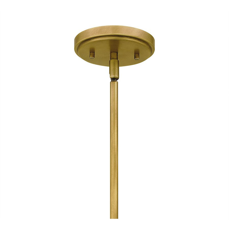 Quoizel Webster 1 Light Mini Pendant, Weathered Brass/Clear