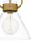 Quoizel Webster 1 Light Semi-Flush Mount, Weathered Brass/Clear