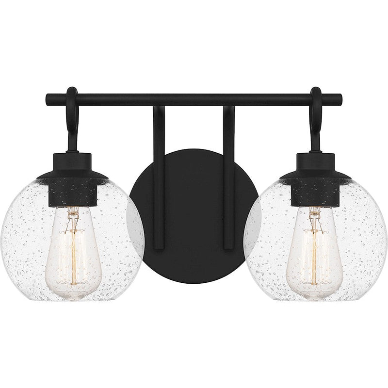 Quoizel Winston 2 Light Bath Vanity, Matte Black