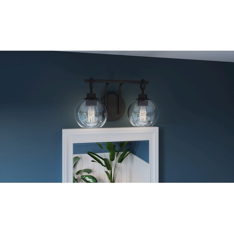 Quoizel Winston 2 Light Bath Vanity, Matte Black