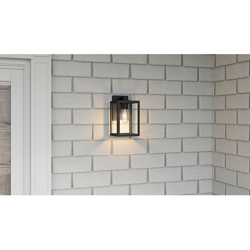 Quoizel Westover 1 Light Outdoor Lantern, Earth Black/Clear