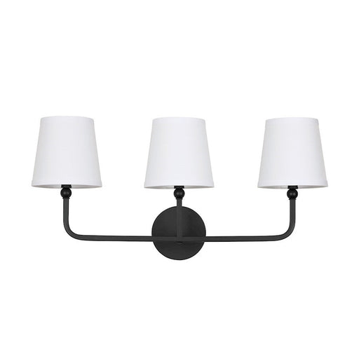 OPEN BOX ITEM: Capital Lighting Dawson 3-Light Vanity, Black - 119331MB-674