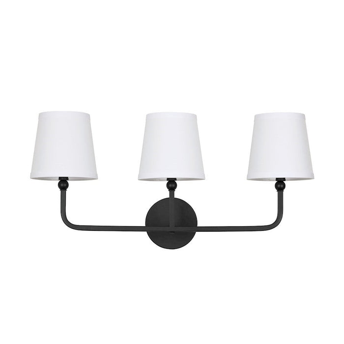 OPEN BOX ITEM: Capital Lighting Dawson 3-Light Vanity, Black - 119331MB-674