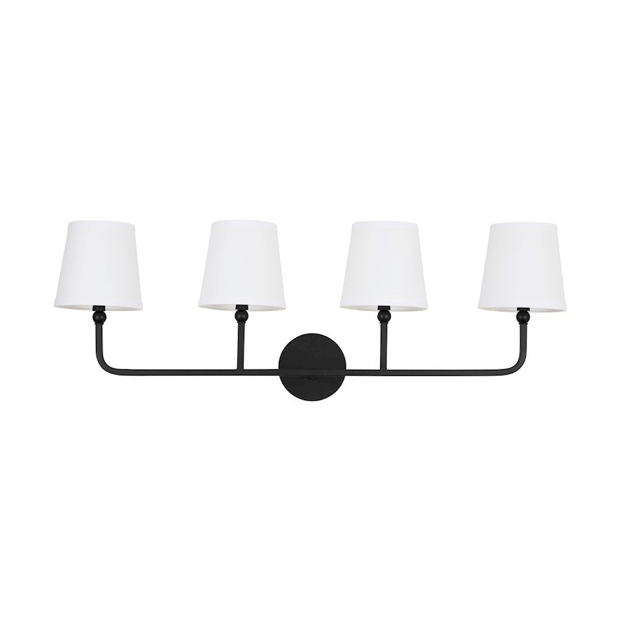 OPEN BOX ITEM: Capital Lighting Dawson 4-Light Vanity, Black - 119341MB-674