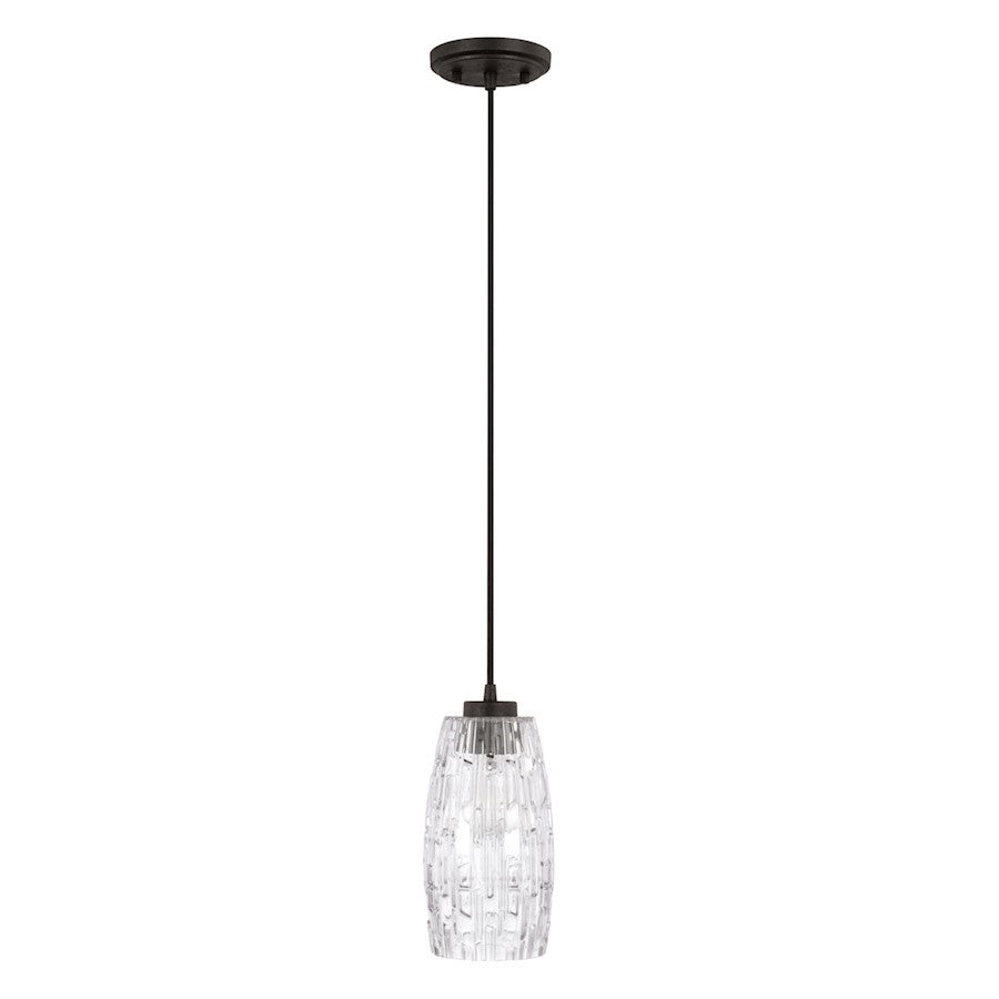 OPEN BOX ITEM: Capital Lighting 1 Light Pendant, Black Iron - 328611BI-450