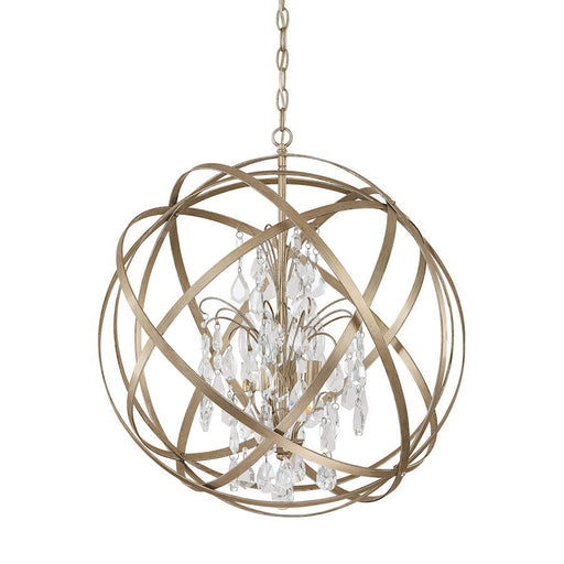 OPEN BOX ITEM: Capital Lighting Axis 4 Lt Pendant w/Crystals, Gold - 4234WG-CR