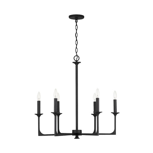 OPEN BOX ITEM: Capital Lighting Clint 6-Light Chandelier, Black Iron - 437361BI