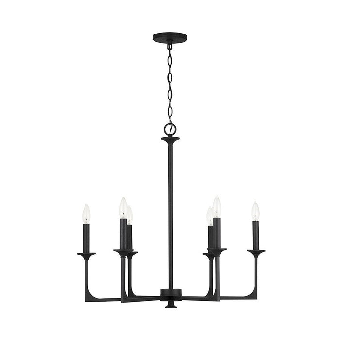 OPEN BOX ITEM: Capital Lighting Clint 6-Light Chandelier, Black Iron - 437361BI