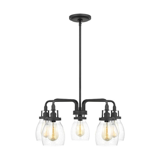 Sea Gull Belton 5 Light 52" Chandelier, Black/Clear Seeded - 3114505-112