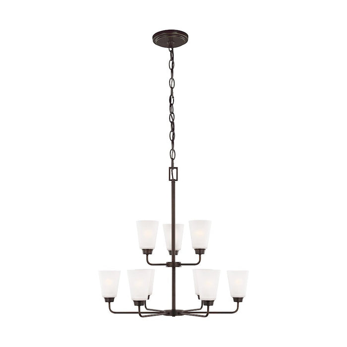 Sea Gull Lighting Kerrville 9 Light Chandelier, Bronze/Satin - 3115209-710