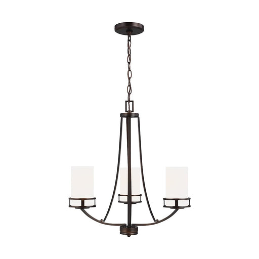 Sea Gull Robie 3 Light Chandelier, Burnt Sienna/Etched/White - 3121603-710