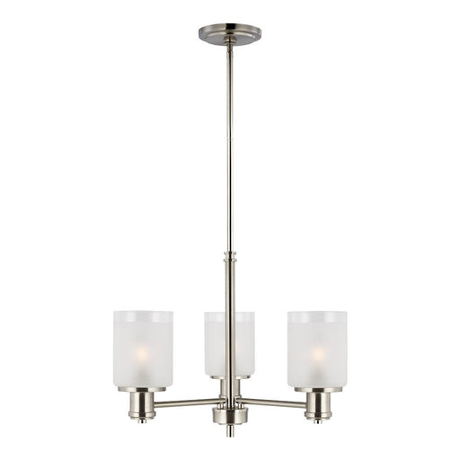 Sea Gull Norwood 3 Light Chandelier, Nickel/Clear Satin - 3139803-962
