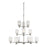 Sea Gull Norwood 12 Light Chandelier, Nickel/Clear Satin - 3139812-962