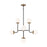 Sea Gull Lighting Cafe 8 LT Small Chandelier, Brass/Etched/White - 3187908-848