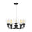 Sea Gull Belton 5 Light 48" Chandelier, Black/Clear Seeded - 3214505-112