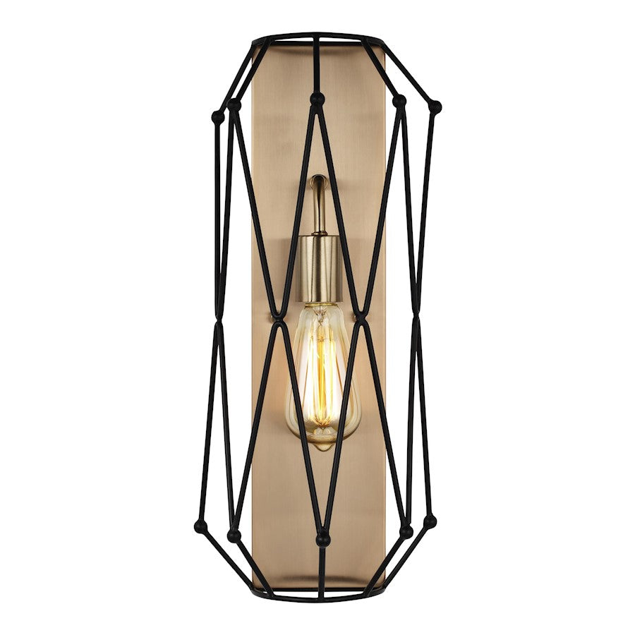 Sea Gull Lighting Zarra 1 Light Wall Sconce, Satin Brass - 4134101-848