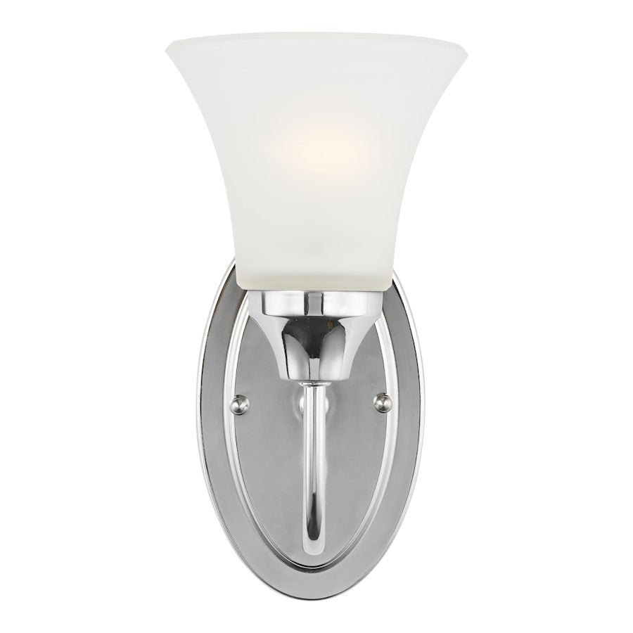 Sea Gull Lighting Holman 1 Light Wall Sconce, Chrome/Satin Etched - 41806-05