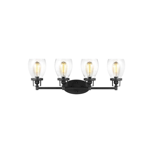 Sea Gull Lighting Belton 4 Light Bath, Black/Clear Seeded - 4414504-112