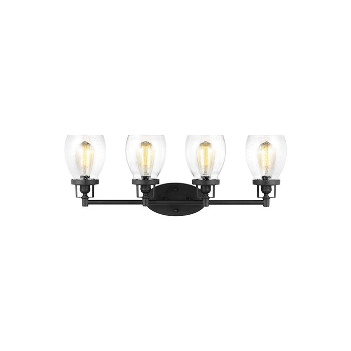 Sea Gull Lighting Belton 4 Light Bath, Black/Clear Seeded - 4414504-112