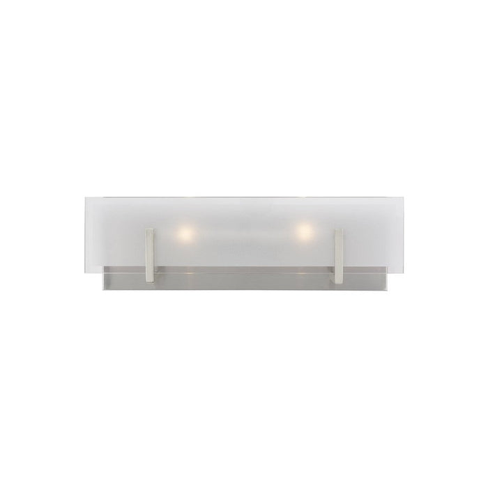 Sea Gull Syll 2 Light Wall/Bath, Nickel/Clear Satin - 4430802-962