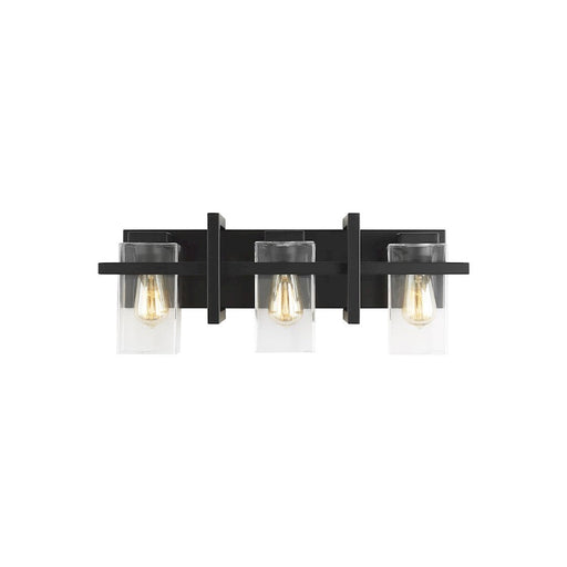 Sea Gull Lighting Mitte 3 Light Bath Vanity, Midnight Black/Clear - 4441503-112