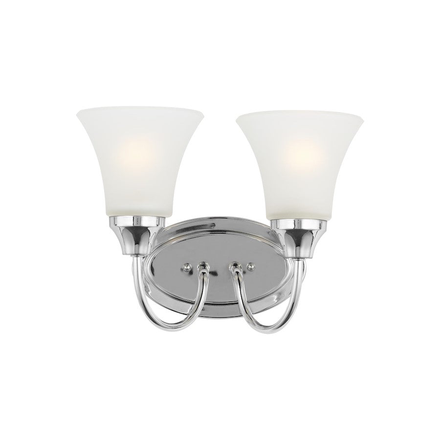 Sea Gull Lighting Holman 2 Light Bath Vanity, Chrome/Satin Etched - 44806-05