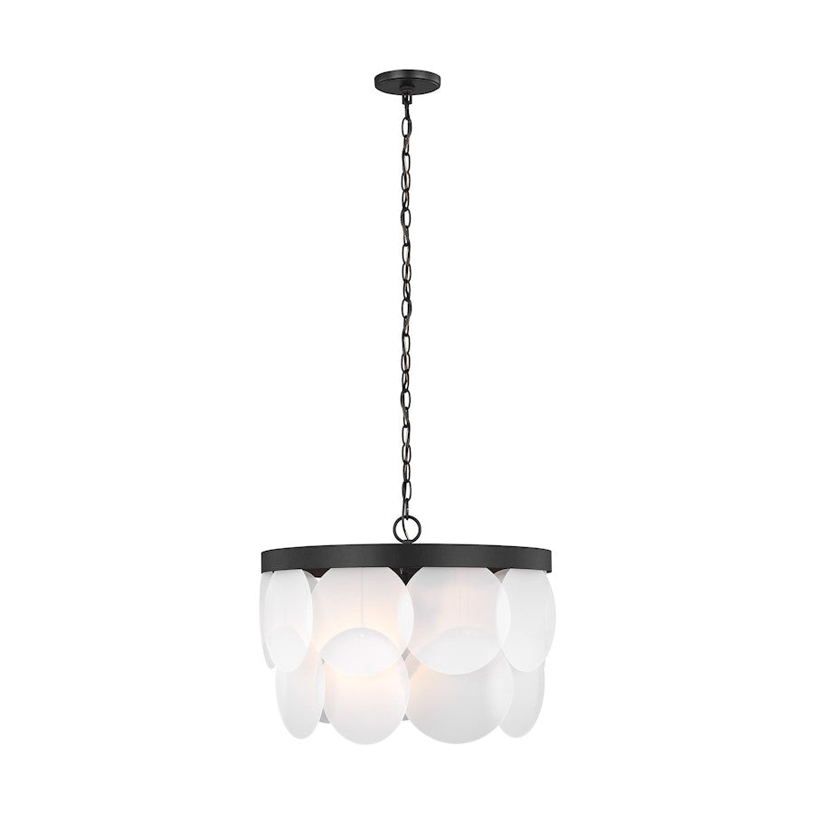 Sea Gull Lighting Mellita 6 Light Pendant, Midnight Black/Satin - 5102506-112