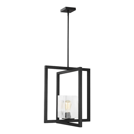 Sea Gull Lighting Mitte 1 Light Pendant, Midnight Black/Clear - 5141501-112