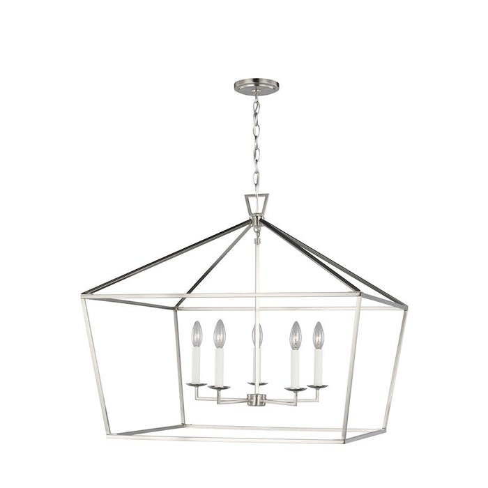 Sea Gull Lighting Dianna 5 LT Wide Lantern, Brushed Nickel - 5692605-962