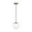 Sea Gull Lighting Leo-Hanging Globe 8.5" 1 LT Pendant, Brass/White - 6018-848