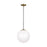 Sea Gull Lighting Leo-Hanging Globe 12.5" 1 LT Pendant, Brass/White - 6022-848