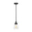 Sea Gull Lighting Belton 1 Light Mini Pendant, Black/Clear Seeded - 6114501-112