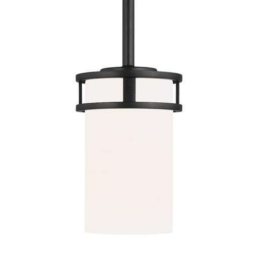 Sea Gull Robie 1 Light Mini-Pendant, Midnight Black/Etched/White - 6121601-112