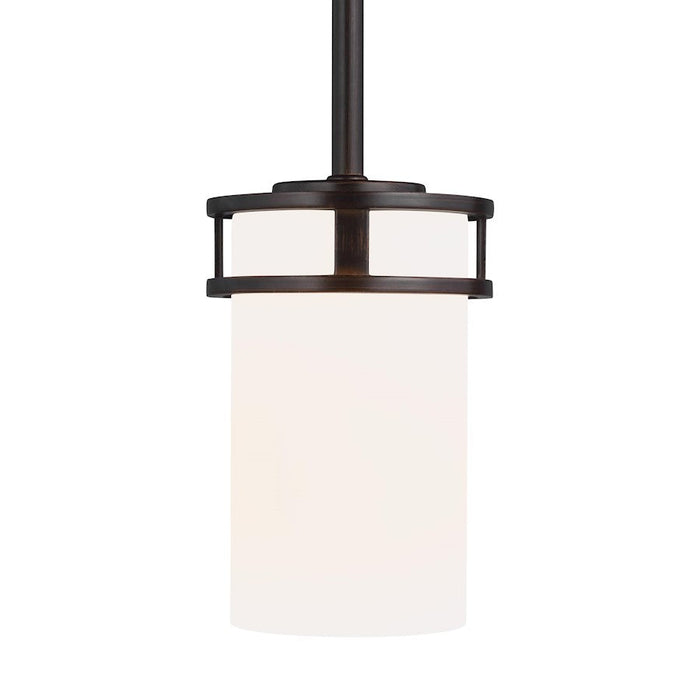 Sea Gull Robie 1 Light Mini-Pendant, Burnt Sienna/Etched/White - 6121601-710