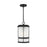 Sea Gull Wilburn 1 Light Outdoor Pendant Lantern, Black/Satin - 6290901-12