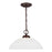 Sea Gull Oslo 1 Light Pendant, Burnt Sienna/Etched/White Inside - 65160-710