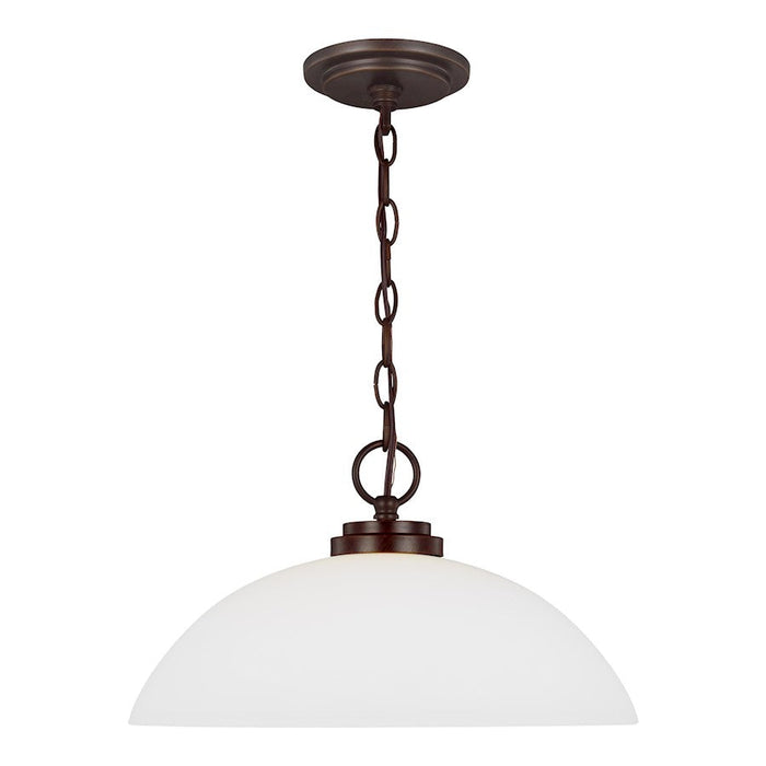 Sea Gull Oslo 1 Light Pendant, Burnt Sienna/Etched/White Inside - 65160-710