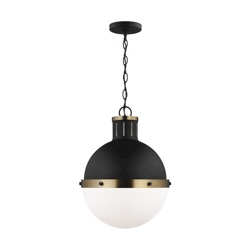 Sea Gull Lighting Hanks 1-LT Medium Pendant, 75W, Midnight/White - 6577101-112