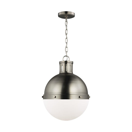 Sea Gull Lighting Hanks 1-LT Medium Pendant, 75W, AB Nickel/White - 6577101-965