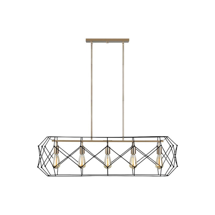 Sea Gull Lighting Zarra 5 Light Linear, Satin Brass - 6634105-848