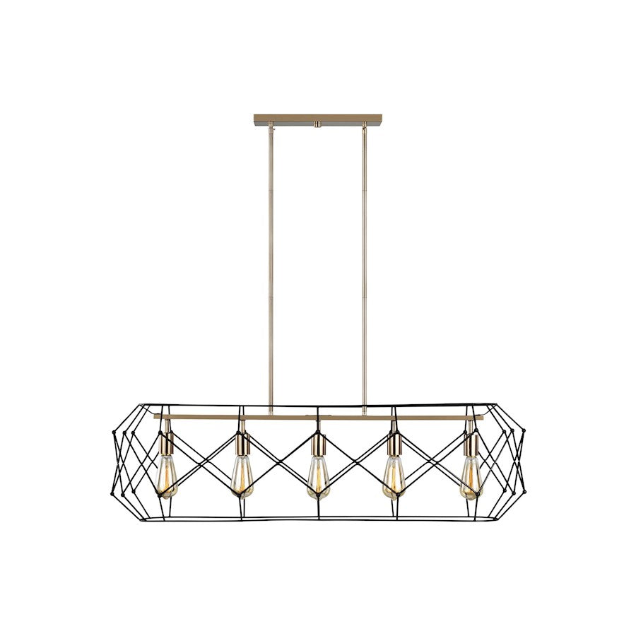 Sea Gull Lighting Zarra 5 Light Linear, Satin Brass - 6634105-848