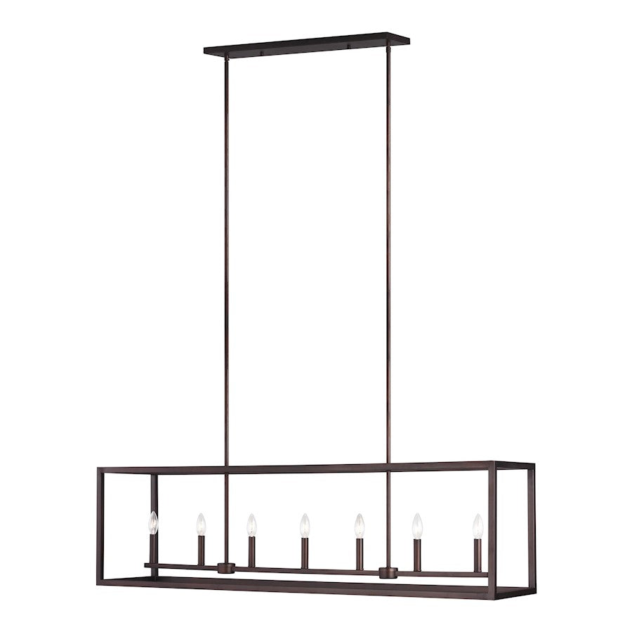 Sea Gull Moffet Street Long 7 Light Island Pendant, Burnt Sienna - 6634507-710