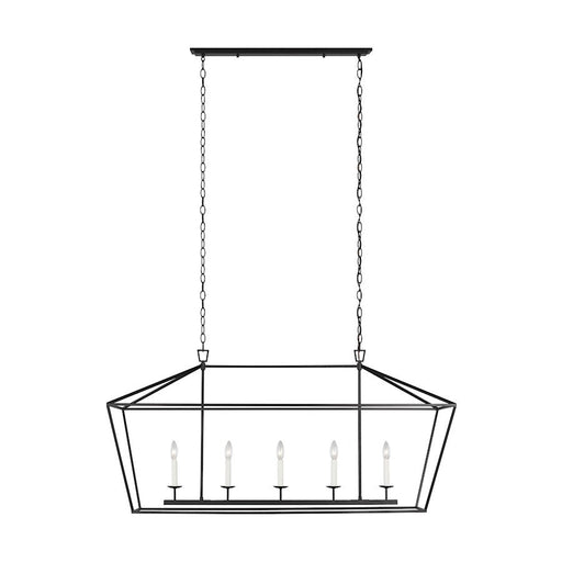 Sea Gull Lighting Dianna 5 Light Medium Linear Chandelier, Black - 6692605-112