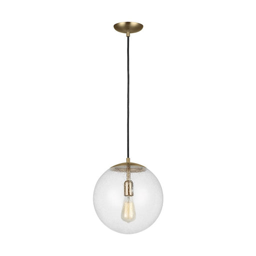 Sea Gull Lighting Leo Globe 12" 1 Light Pendant, Bronze/Seeded - 6701801-848