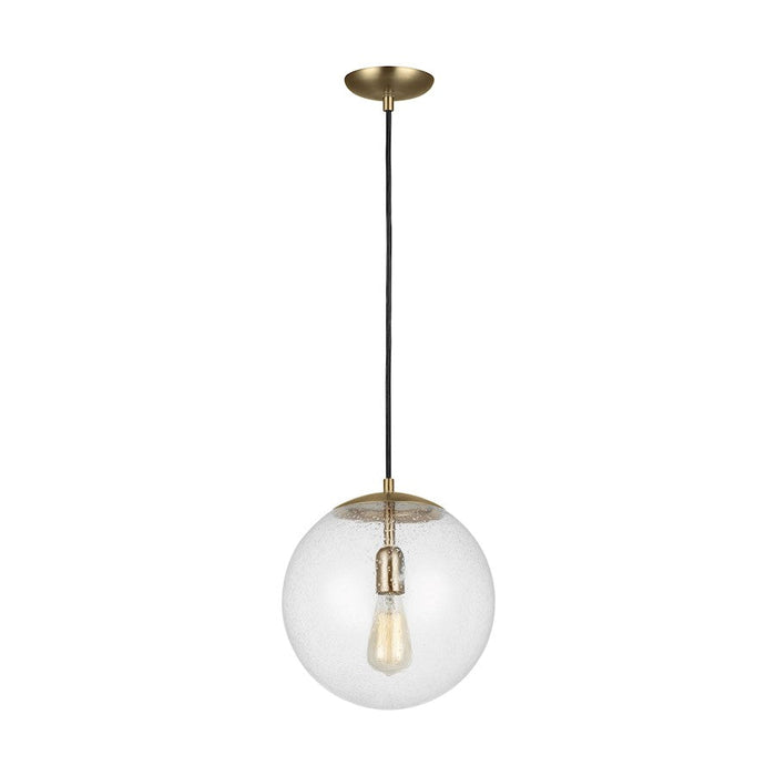 Sea Gull Lighting Leo Globe 12" 1 Light Pendant, Bronze/Seeded - 6701801-848