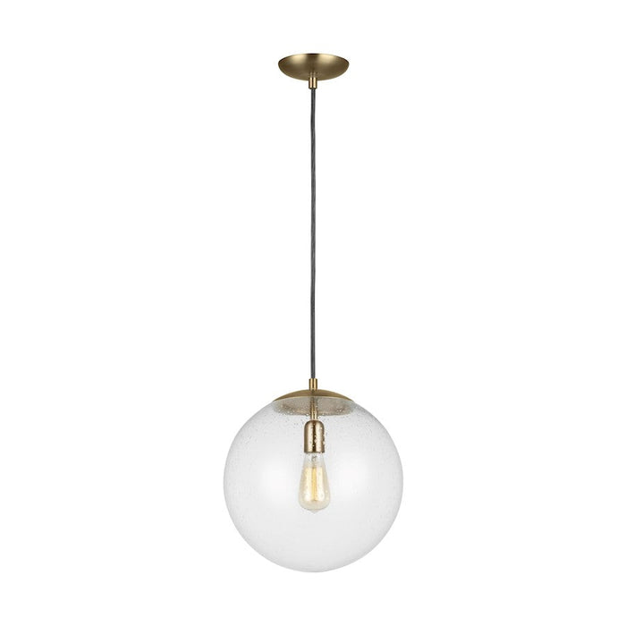 Sea Gull Lighting Leo Globe 14" 1 Light Pendant, Bronze/Seeded - 6801801-848