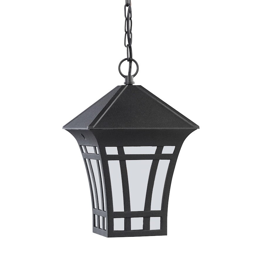 Sea Gull Lighting Herrington 1 Light Outdoor Pendant, Black/Etched - 69131-12