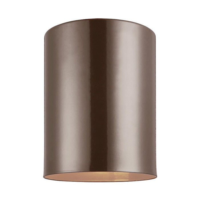 Sea Gull Lighting Cylinders 1 Light Outdoor Flush Mount, Bronze - 7813801-10